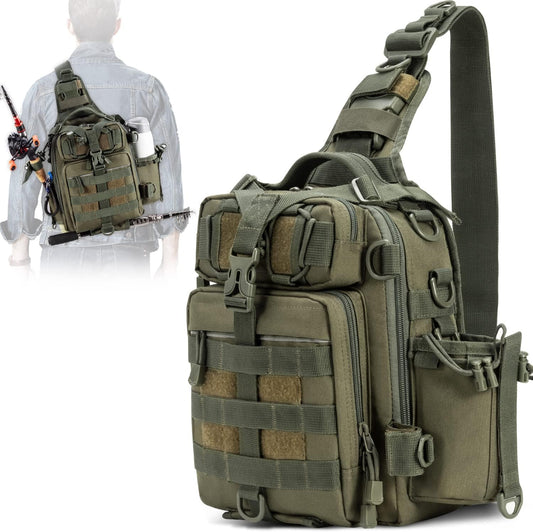 Outdoor Tackle Bag - Large Water-Resistant Fishing Backpack