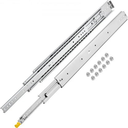 VEVOR Heavy Duty Drawer Slides 60 Length, Locking Drawer Slides 500Lbs Load Capacity Long Full Extension Drawer Slide 1 Pair Side Mount Ball Bearing Drawer Glides Push to Open Drawer Runners Rail