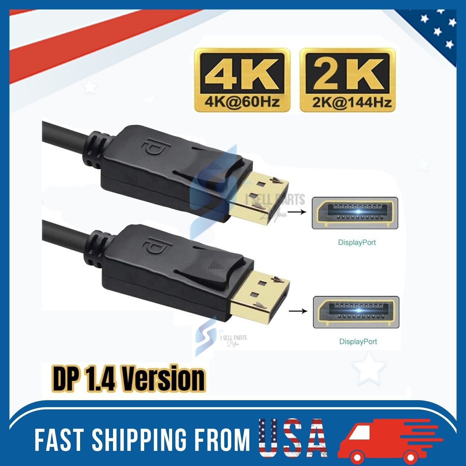 Displayport to Display Port Cable DP Male to Male Cord 4K 60Hz HD 6Ft/10Ft/15Ft