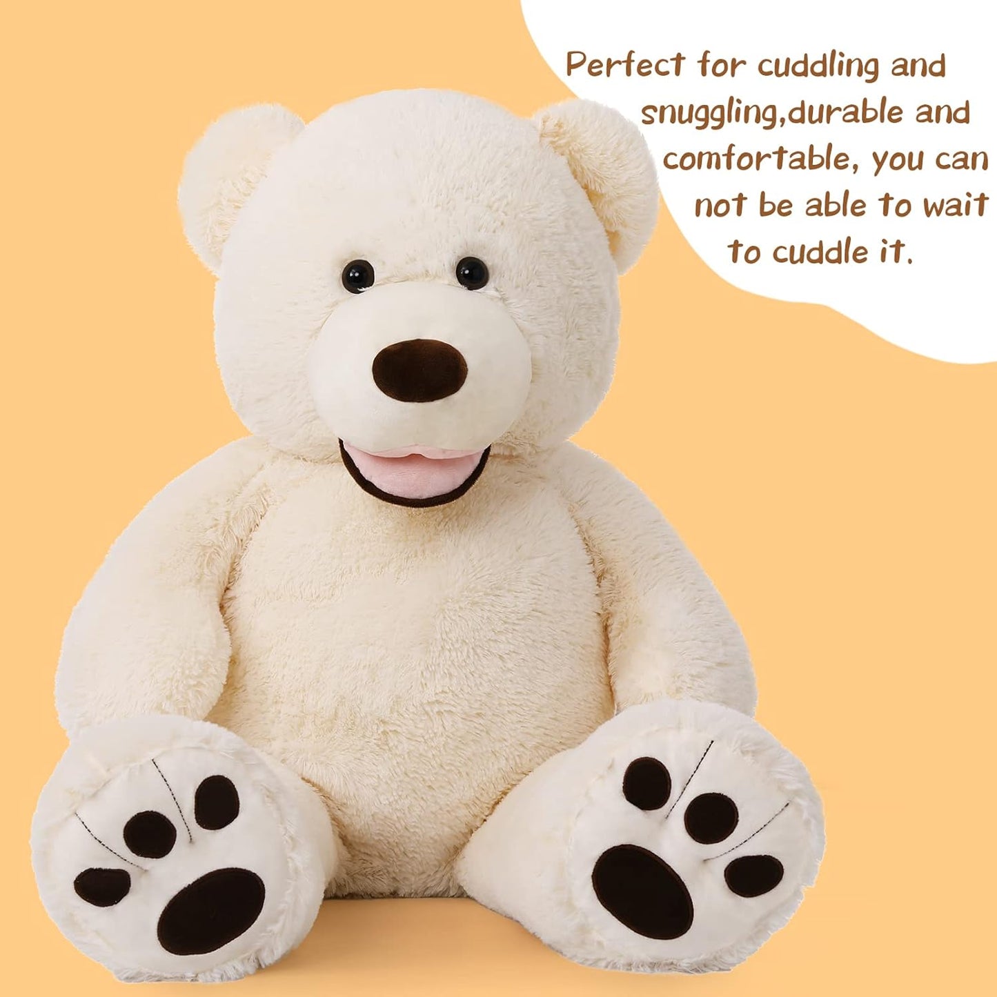 Giant Teddy Bear, 39“ Large Teddy Bears 3Ft Beige Plush, Big Stuffed Animals for Girlfriend Kids, 39Inch