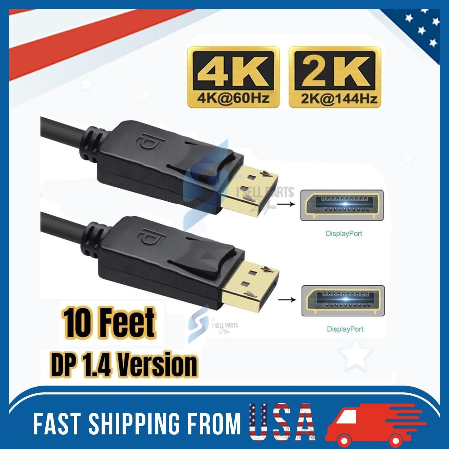 Displayport to Display Port Cable DP Male to Male Cord 4K 60Hz HD 6Ft/10Ft/15Ft