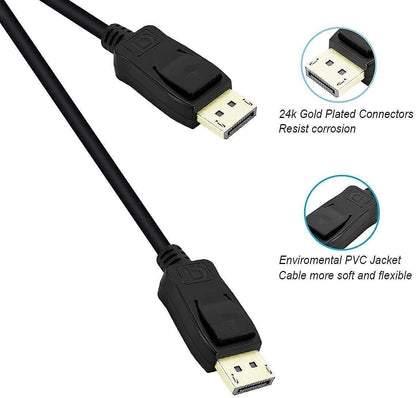 Displayport to Display Port Cable DP Male to Male Cord 4K 60Hz HD 6Ft/10Ft/15Ft