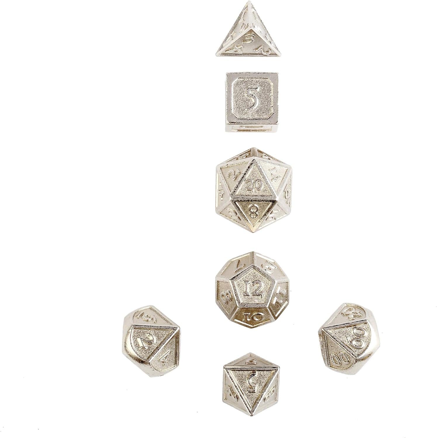 Metal DND Dice Set 7Pcs - Indestructible Metal Dice Set W/Dice Bag; D&D Dice Set D&D (Dungeons and Dragons Dice Set) W/ D20 Dice - Blacksmith Craft Dice (Alchemy)