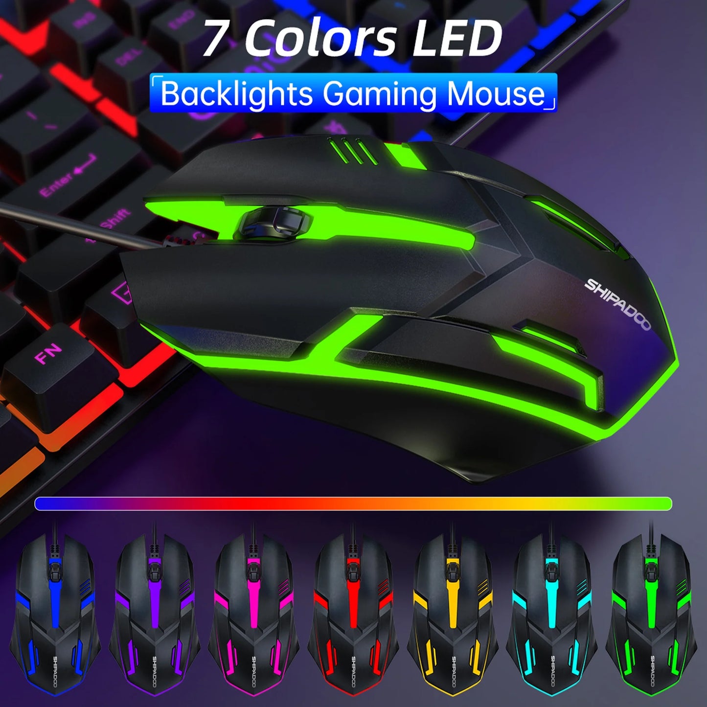 Wired Gaming Keyboard & Mouse Combo, RGB Backlit Mechanical Feel Gaming Keyboard Mouse W/ Multimedia Keys, Anti-Ghosting Keys, Spill-Resistant for Windows PC Gamers Desktop Computer Laptop