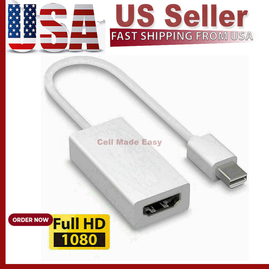 Mini Display Port DP Thunderbolt to HDMI Adapter Cable for Laptop Desktop PC