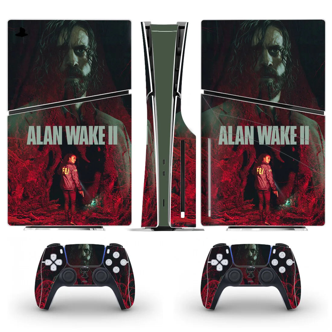 Game Alan Wake 2 PS5 Slim Disc Skin Sticker Decal Cover for Console and 2 Controllers New PS5 Slim Disk Skin Vinyl