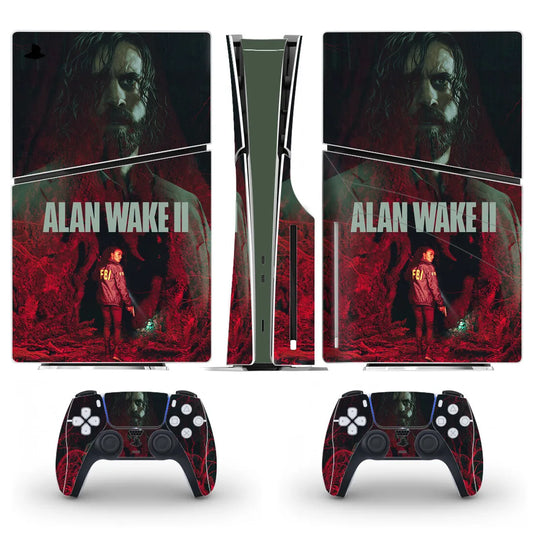 Game Alan Wake 2 PS5 Slim Disc Skin Sticker Decal Cover for Console and 2 Controllers New PS5 Slim Disk Skin Vinyl