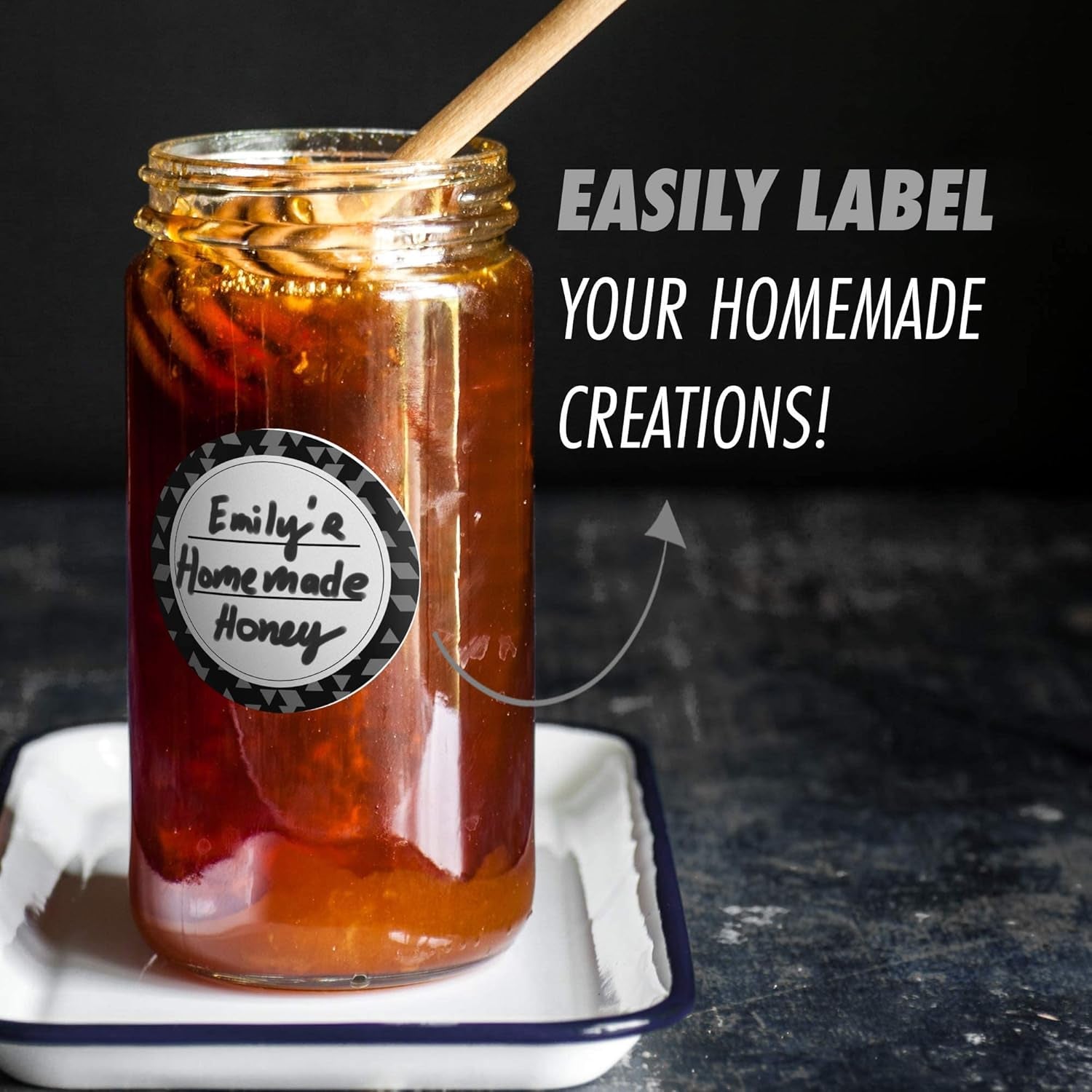 Dissolvable Canning Labels for Jars – 200 Dissolvable Mason Jar Labels - Dissolvable Food Labels for Containers - Jam Homemade Canning Jar Labels Stickers - Removable Mason Jar Labels 2" Black